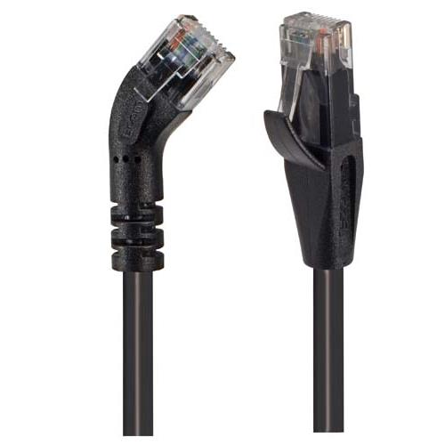 Cavo patch angolato Metabee Cat6, dritto a 45 gradi sinistra, 24 AWG, non schermato, nero, 1 piede