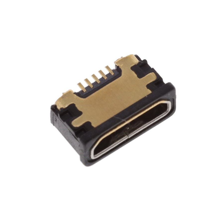 METABEE Micro USB Type-B 5-Pin Receptacle, Waterproof, R/A, PCB Mount, True SMT