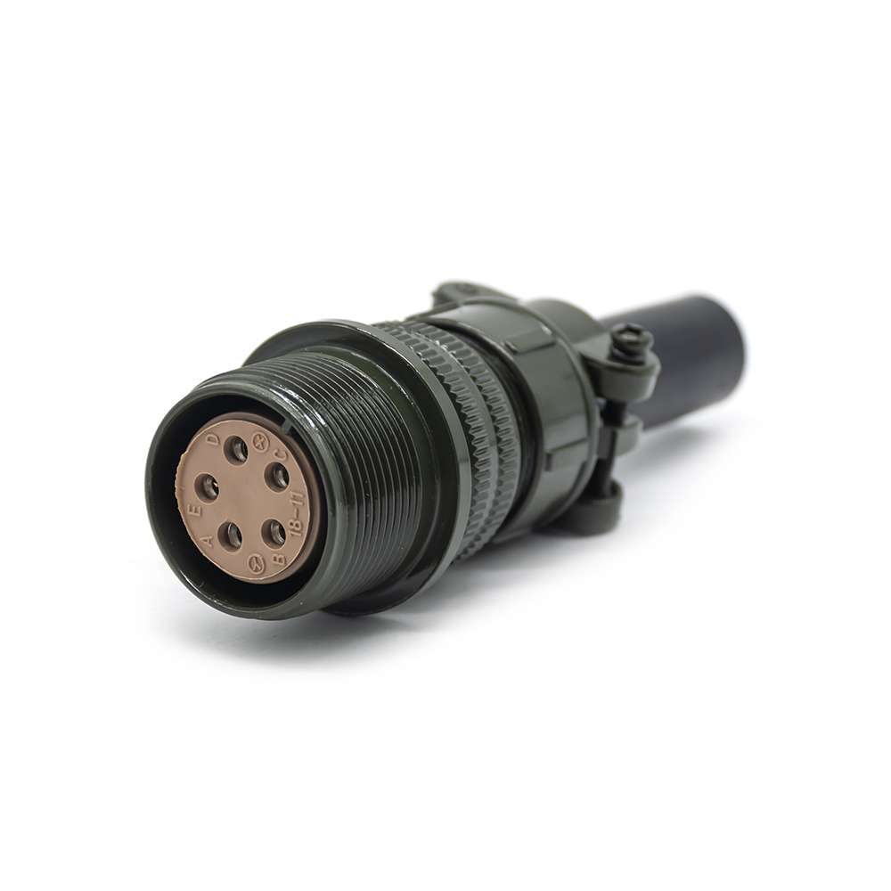 Threaded MS3101A18-11S 5Pin Female Straight Socket Solder cup