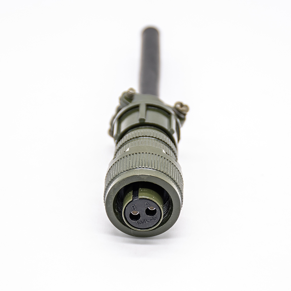 Threaded MS3106A10SL-4S 2Pin Plug Female Straight Solder Cup