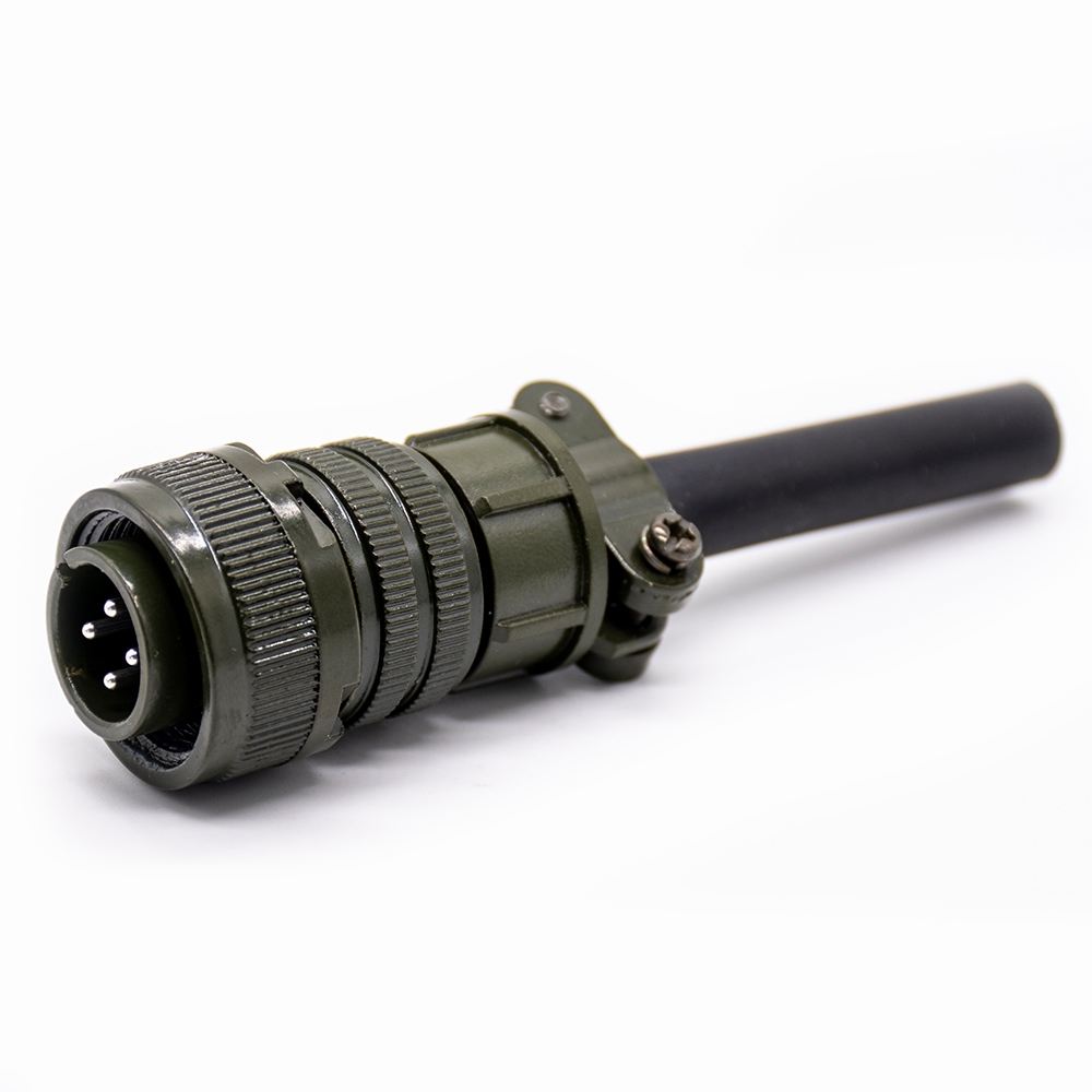 Threaded MS3106A14S-2P 4Pin Plug Male Straight Solder Cup