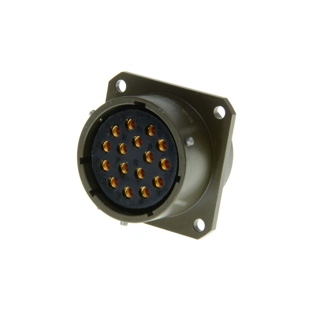 MIL-DTL-26482 Series 1 Connector,MS3112E20-16S Female Box Mount Receptacle, 16 Pin solder