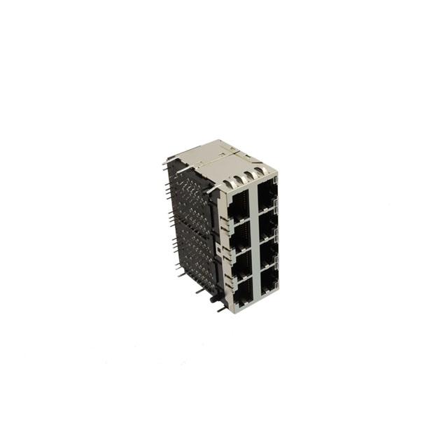 METABEE RJ45 마그네틱 잭, 2*4 포트, 1G 베이스-T(PoE), LED 포함, THT, 차폐, R/A