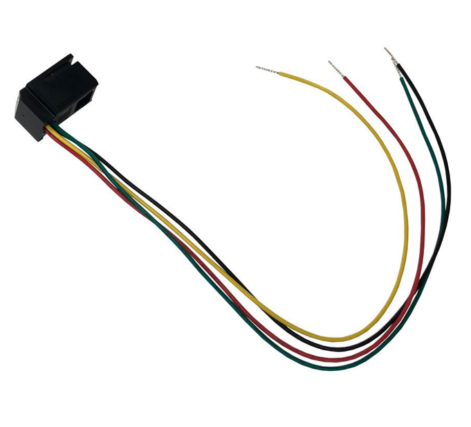 Metabee 4P4C RJ9 Modular Jack, Stripped&Tinned Wire, Panel Mount, 26AWG, UL 1061, PVC Coated, Deep Grey
