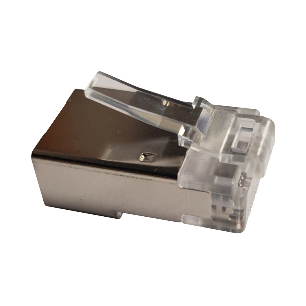 Metabee RJ45 8P8C Modular Plug for Solid Flat Cable, Shielded, Cat6a, 23-24AWG