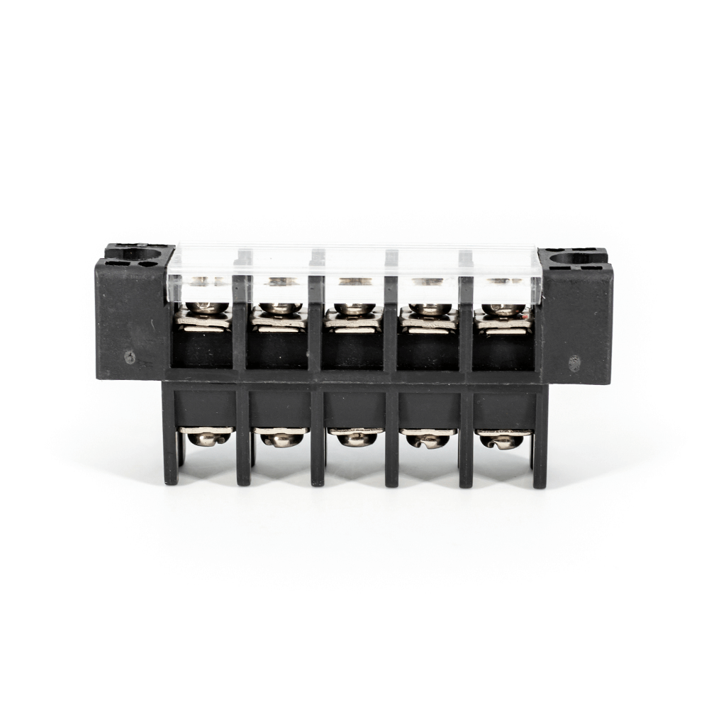 Feed Through Type Barrier Terminal Block for UPS Battery 5 Circuts Pitch 11mm Black