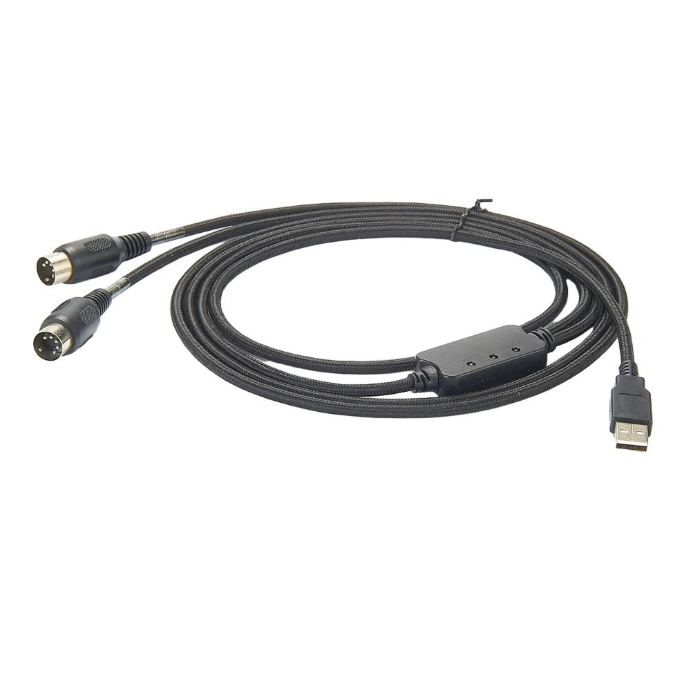 5 Pin DIN MIDI to USB Cable with LED Indicator With 100cm Round Black Cable
