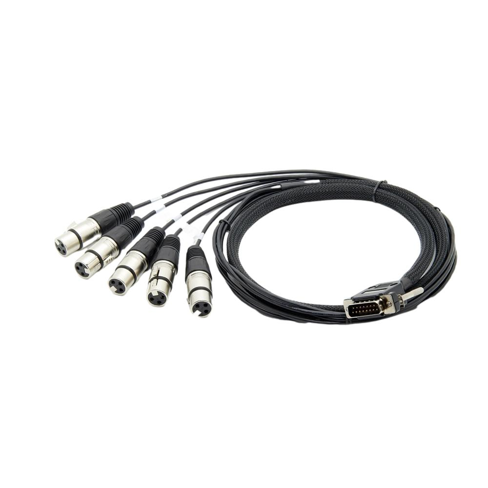 Encoder Audio Cable 15 Pin Male DB15 to XLR Audio With 100cm Round split Black Cable