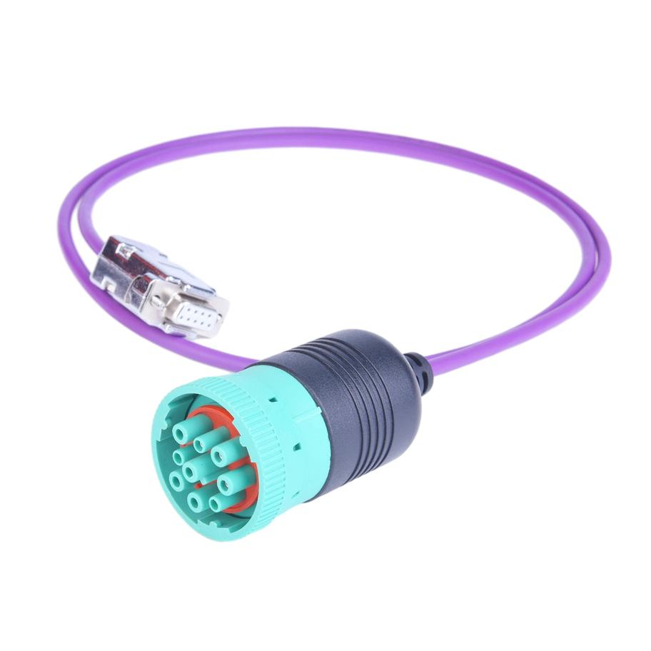J1939 auf DB09 Adapterkabel DT 9 Pin mit 30 cm rundem lila Kabel