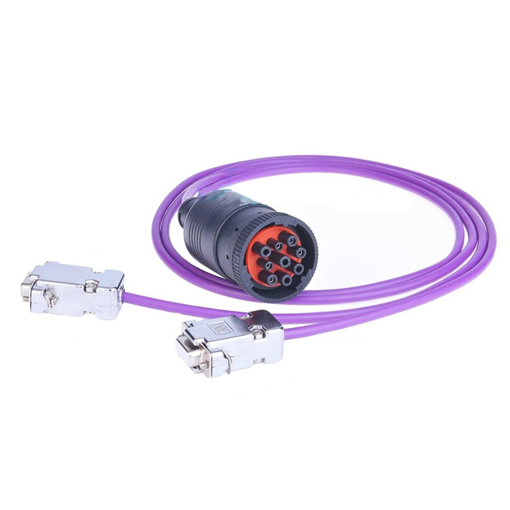 Kann den J1939 DT-Stecker mit einem 30 cm langen runden violetten Kabel an Dual DB09 anschließen