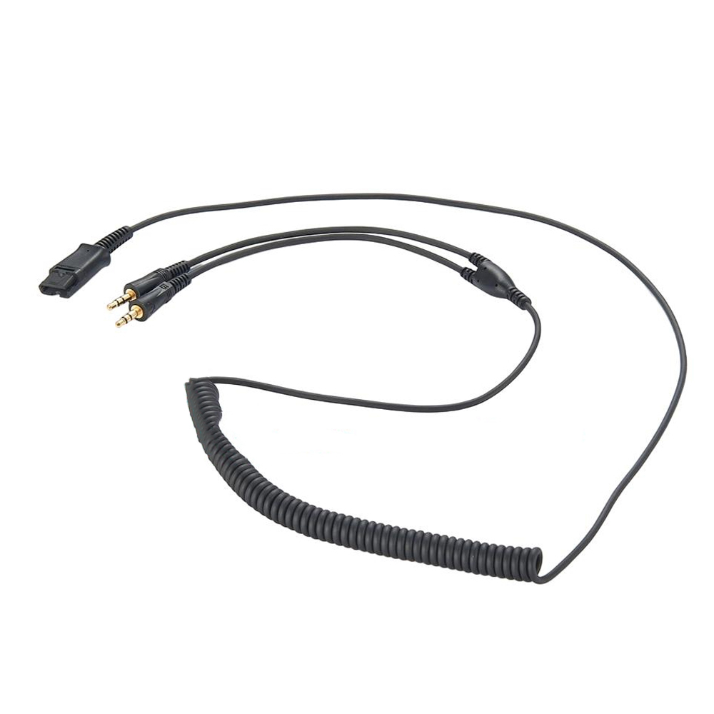 Cable de desconexión rápida Qd a 3,5 mm con cable negro dividido redondo de 50 cm
