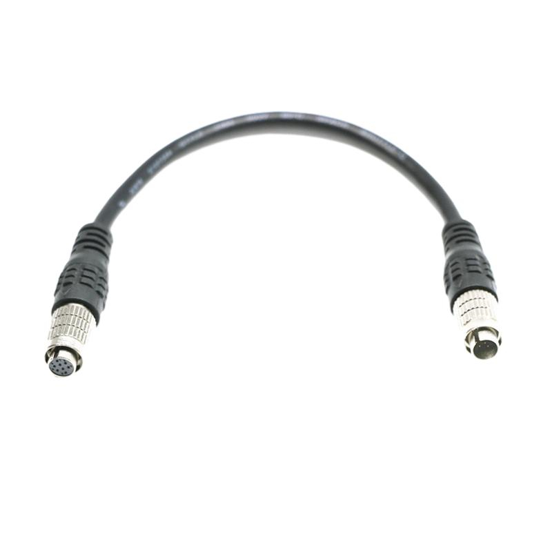HR 8-Pin to HR 8-Pin HR25-7tp-8s I/O Cable and Power Cord for Machine Vision Camera With 30cm Round Black Cable