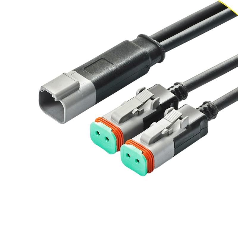 DT 2-Pin auf DT 2-Pin DT Dt04-2p Dt06-2s Splitterkabel mit 15 cm rundem schwarzem Kabel