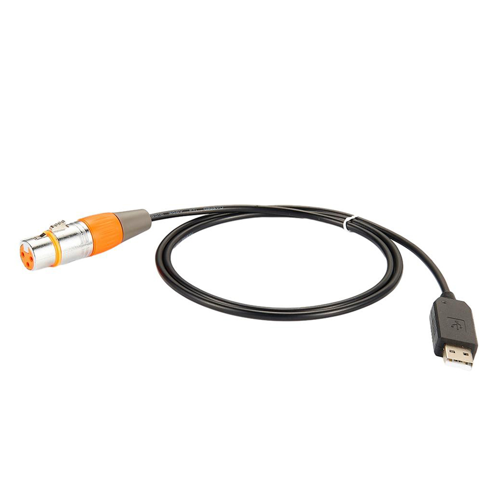 Cavo seriale da USB a RS485 con connettore XLR con cavo nero rotondo da 30 cm