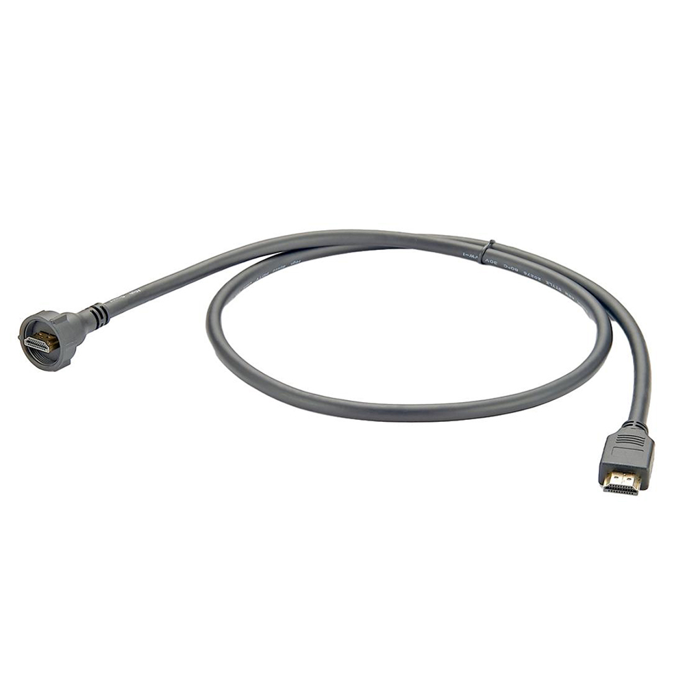 HDMI-zu-HDMI-HDMI-Stecker, wasserdicht, IP67, mit 30 cm langem runden schwarzen Kabel