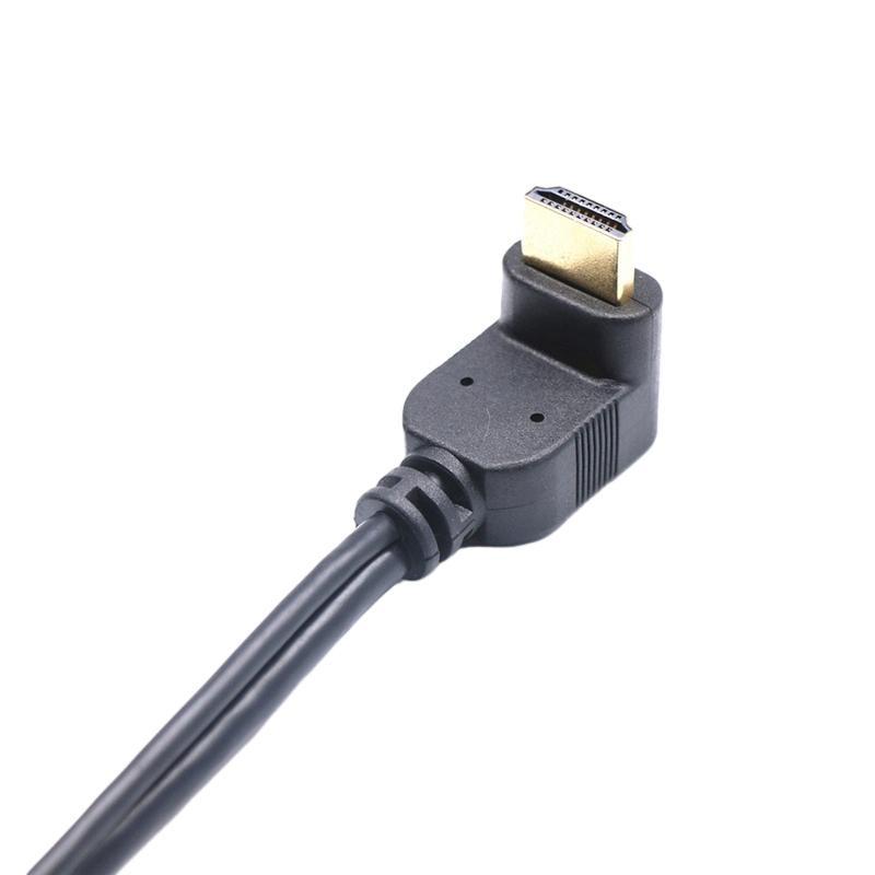 HDMI to HDMI Right Angle Cable Assembly With 30cm Round Black Cable