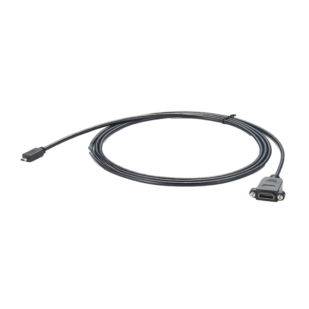 HDMI to Micro HDMI Panel Mount Micro HDMI Extension Cable With 30cm Round Black Cable