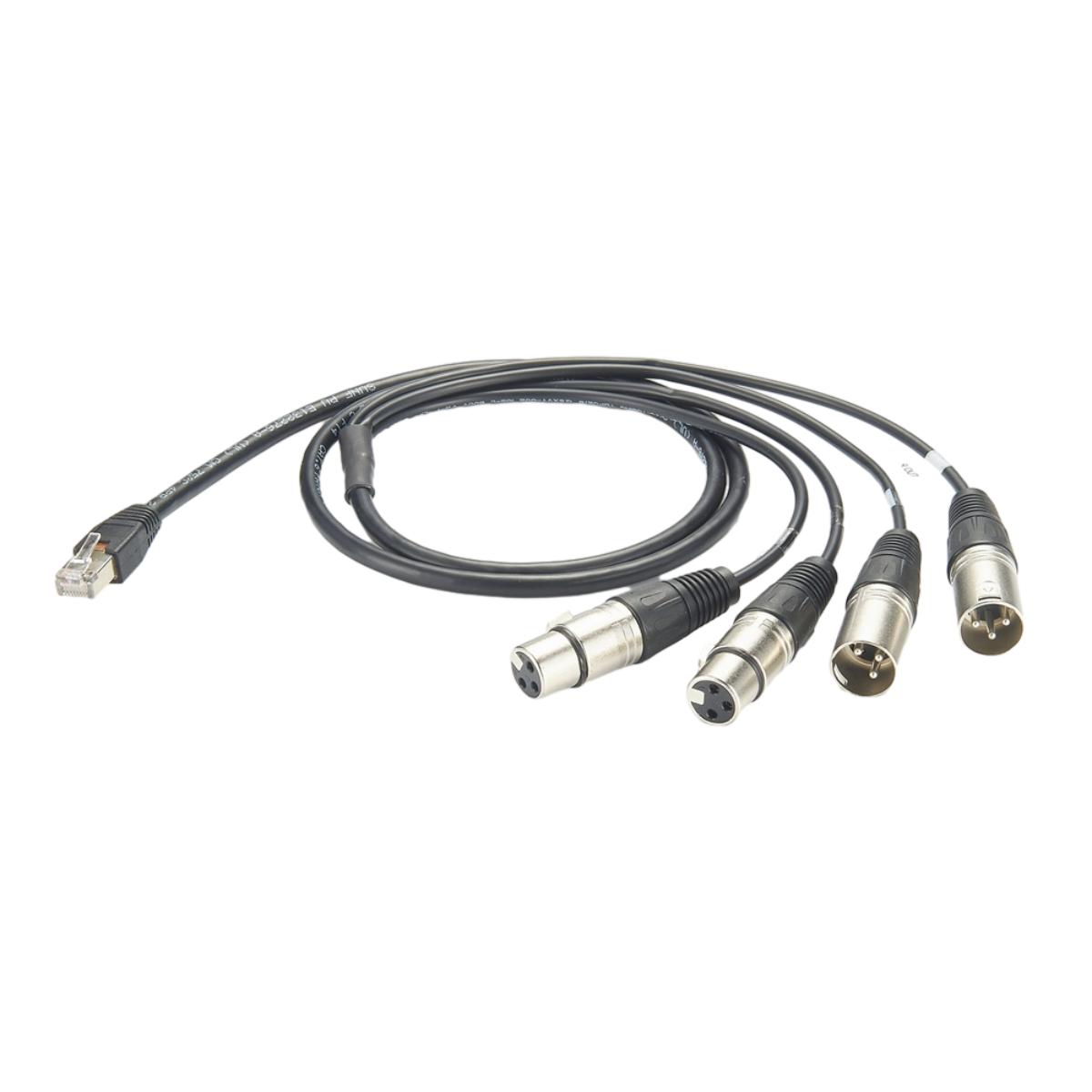 XLR to RJ45 Adapter Cable With 30cm Round split Black Cable