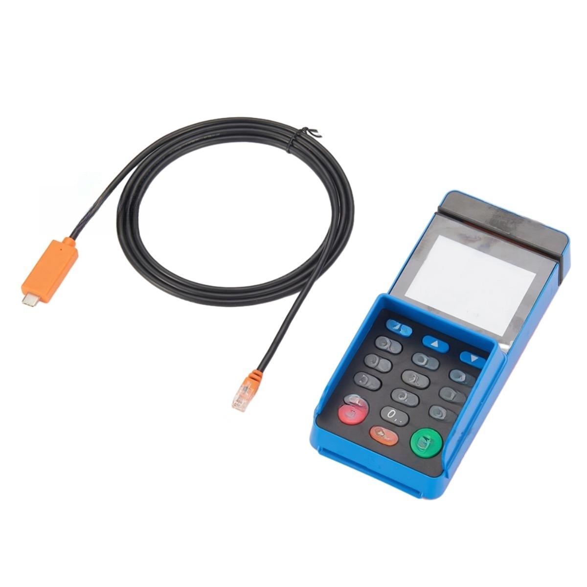USB Type C to RJ11 Portable POS Terminal Cable With 30cm Round Black Cable