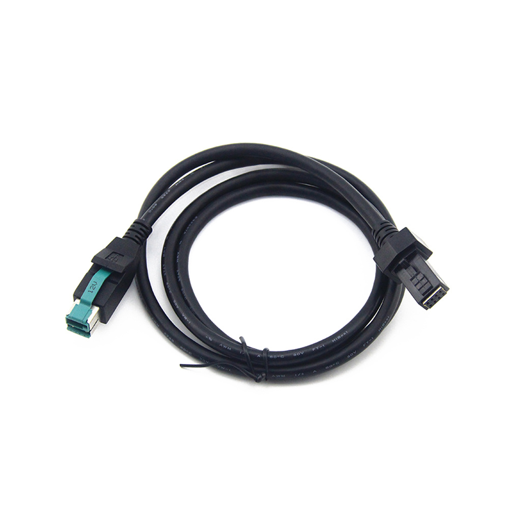 POS 打印机终端连接电缆供电 USB 12V 转 2*4 针 1.3m