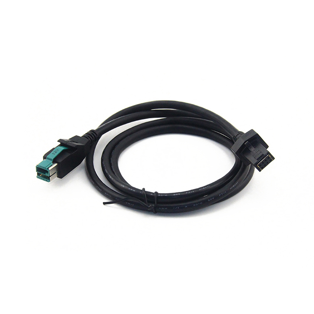 POS 打印机终端连接电缆供电 USB 12V 转 2*4 针 2m