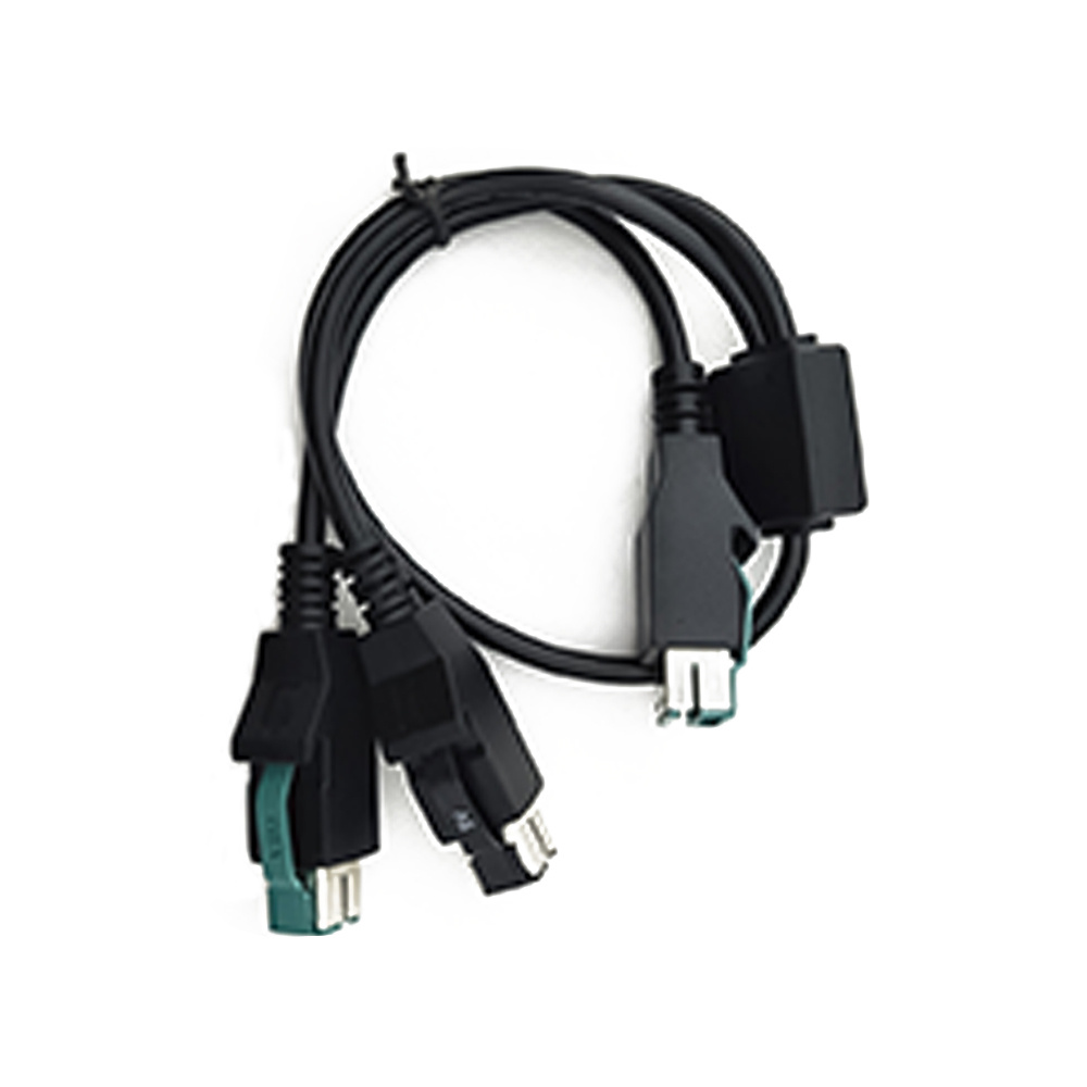 12V 电源 USB 转 5V & 12V 电源 USB 插头对插头 Y 型通讯数据电源数据线 1m