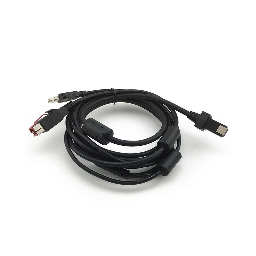 二分之一 2*4 针转供电 USB 24v 和 USB A 打印机电缆 3m