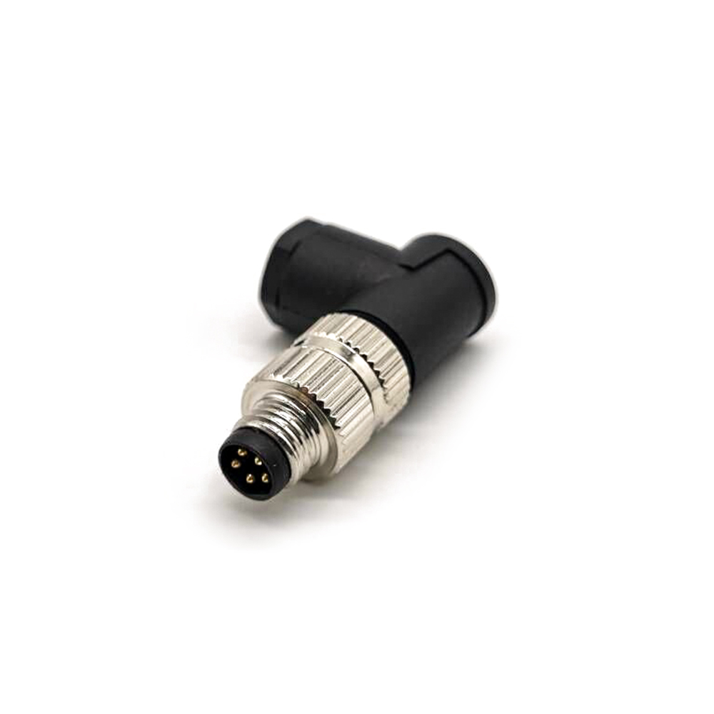 M8-Stecker zur Feldmontage, 5-polig, B-Code, ungeschirmt, rechtwinklig, lötbar