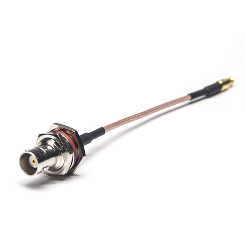BNC Jack Bulkhead Front Side Nut to MCX Plug RF Cable Assemblies With 10cm 50 Ohm RG316 Coax