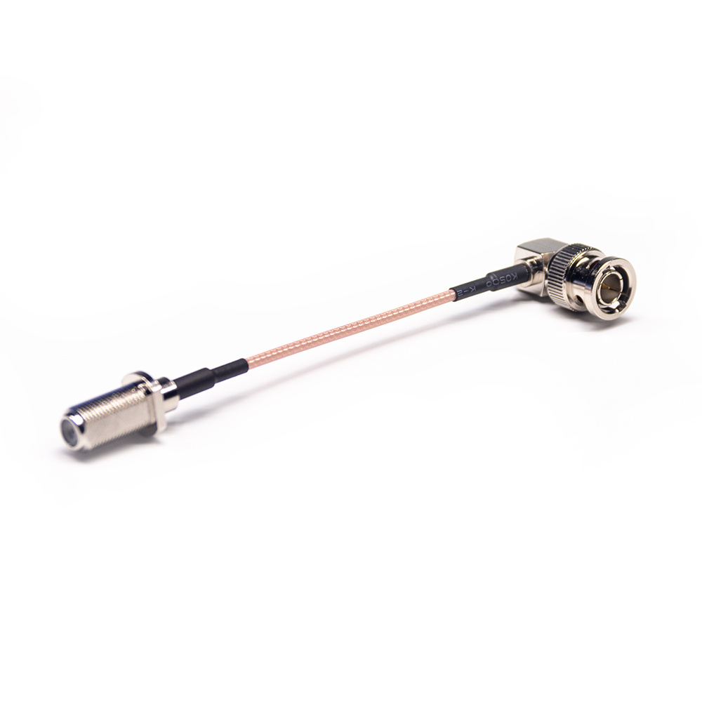 75 Ohm BNC Male Right Angle to F Female RF Cable Assembly With 10cm 75 Ohm RG179 Coax
