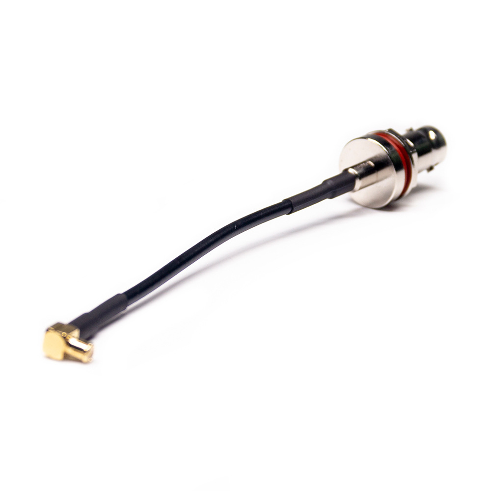 BNC Jack Bulkhead Back Side Nut to MCX Plug Right Angle RF Cable Assembliy With 10cm 50 Ohm RG174 Coax