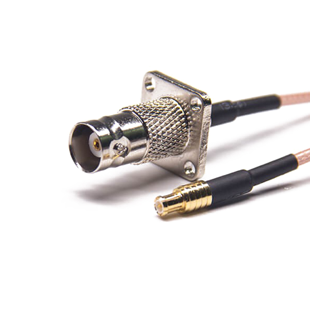 BNC Jack Flange to MCX Plug RF Cable Assembly With 50cm 50 Ohm RG316 Coax
