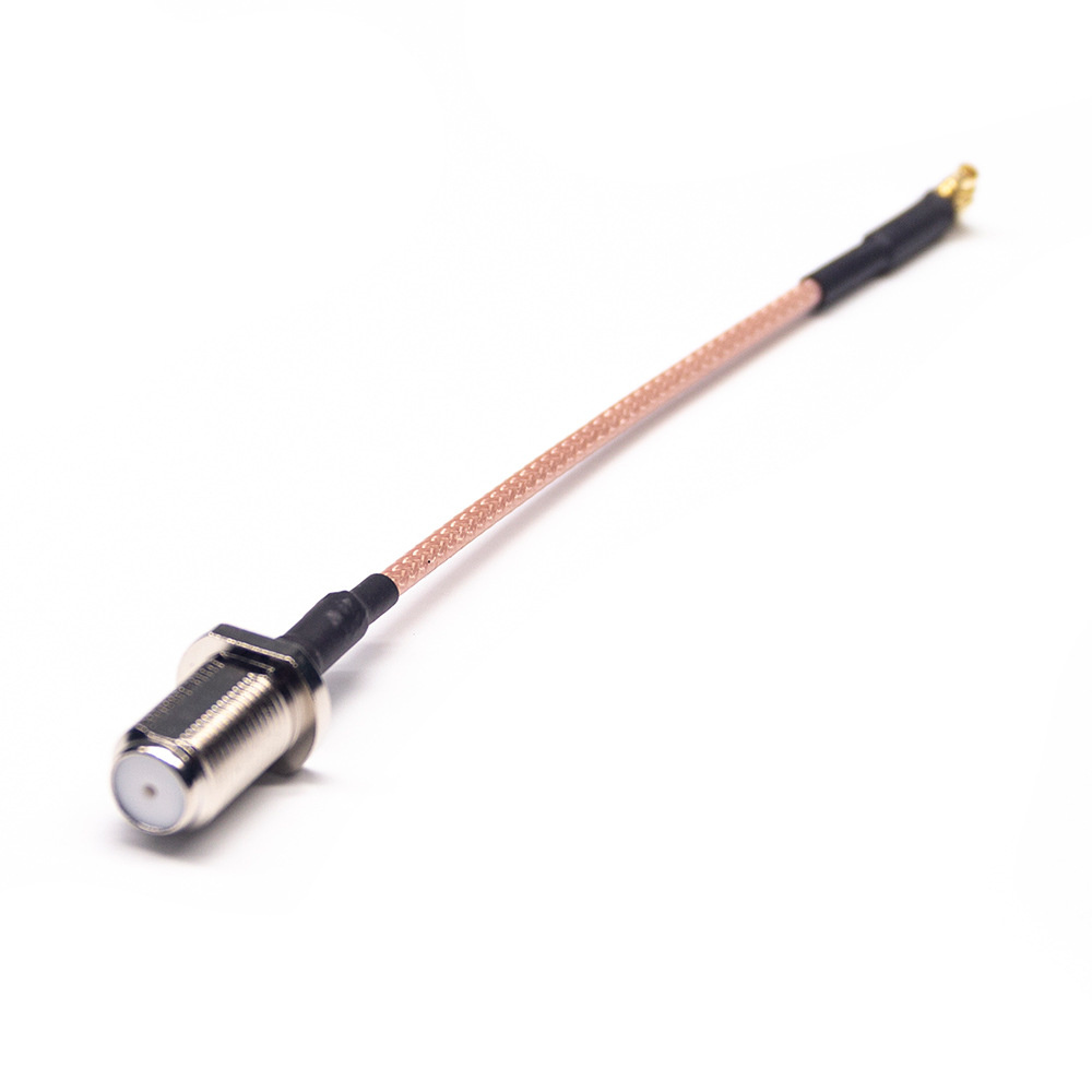 MMCX Male Right Angle to F Female RF Cable Assemblies With 10cm 50Ohm RG316 Cable