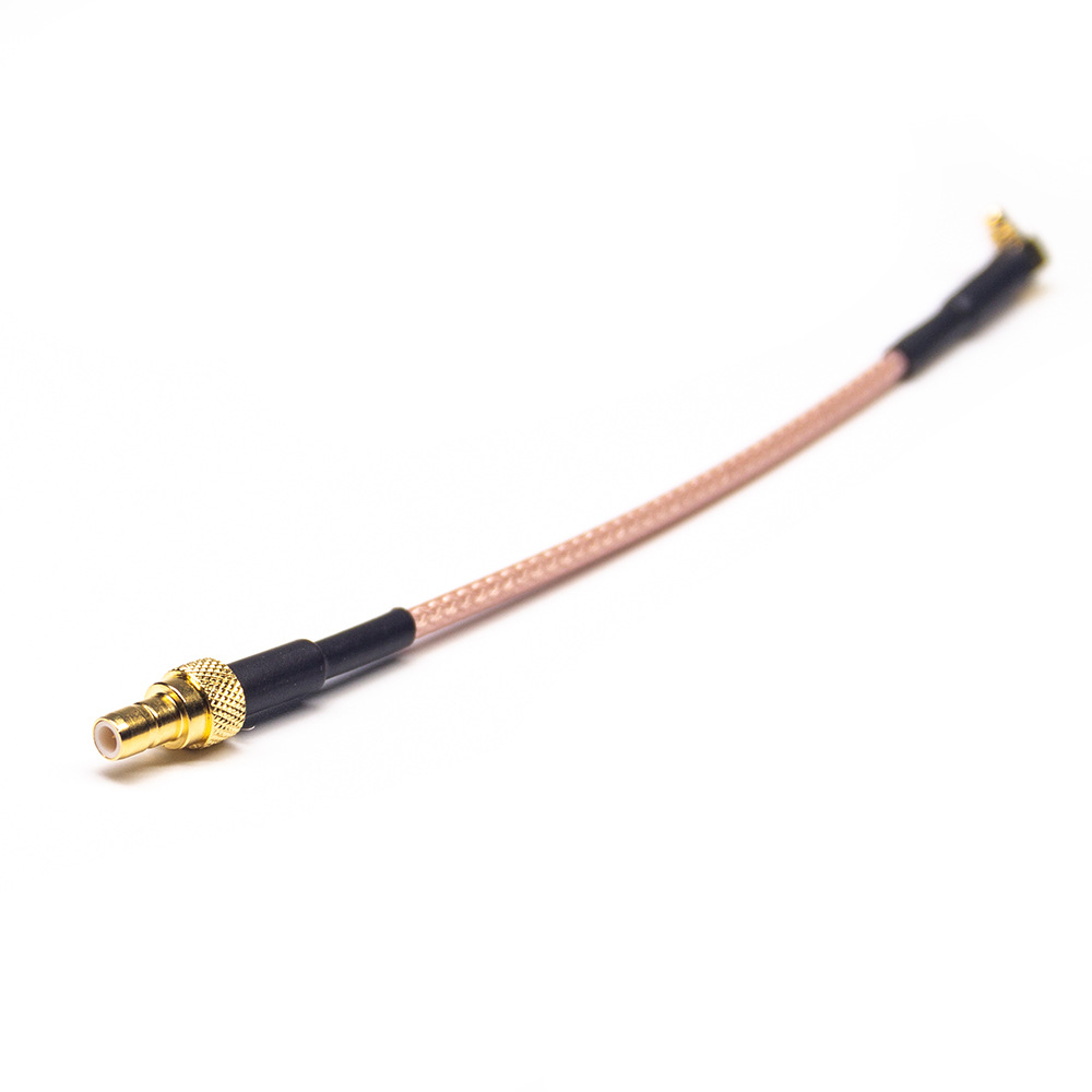 MMCX Male Right Angle to SMB Female RF Cable Assemblies With 10cm 50Ohm RG316 Cable