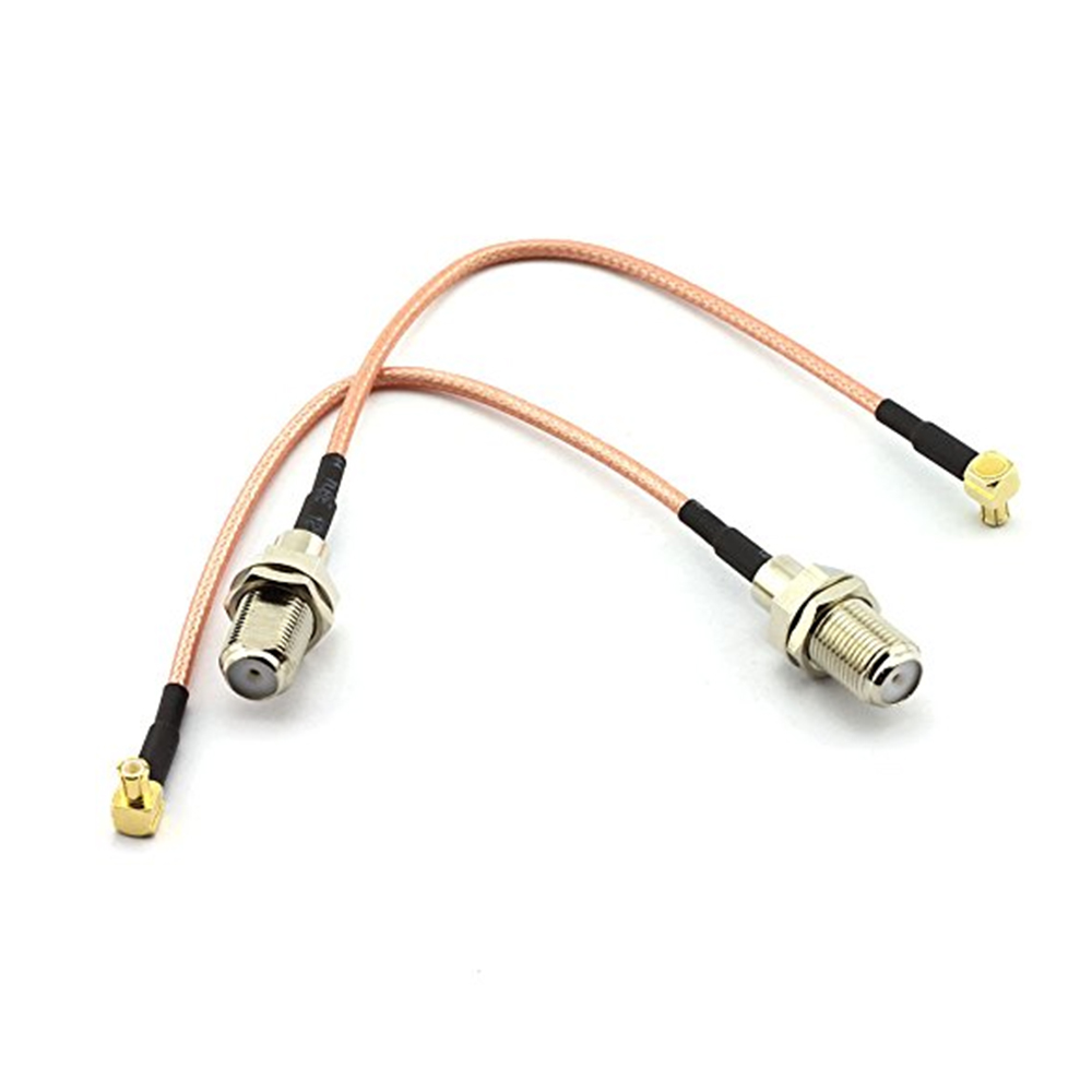 MCX Male Right Angle to F Female Bulkhead RF Cable Assembly With 15cm 50Ohm RG316 Coax