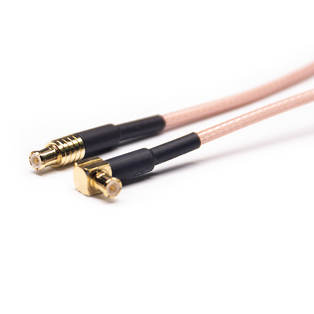 MCX Male Right Angle to MCX Male Cable Assembly With 100cm 50Ohm RG316 Coax