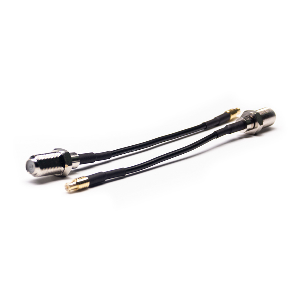 MCX Male to F Female Bulkhead RF Cable Assembly With 20cm 50Ohm RG174 Coa