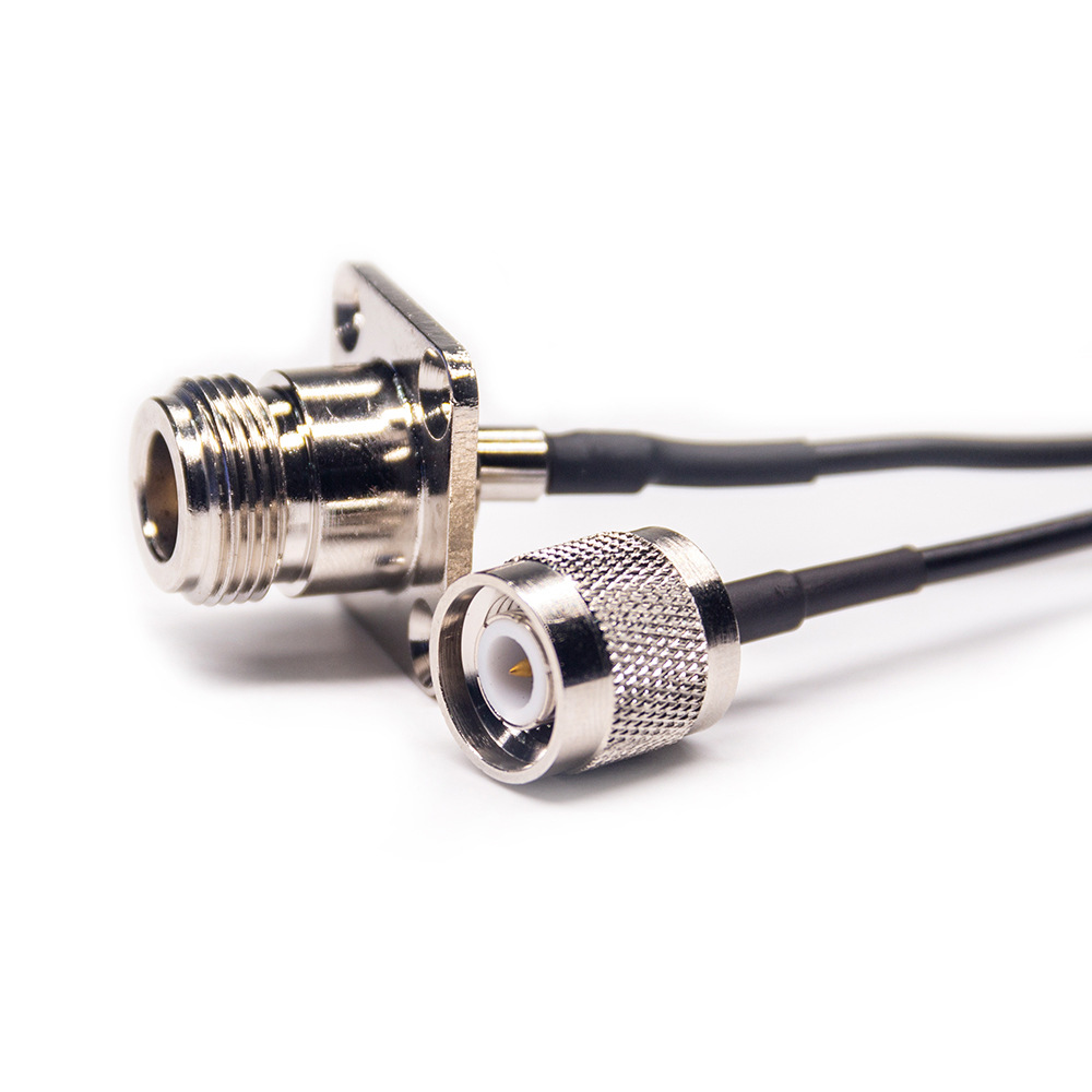 TNC Plug to Flange Mount N Jack RF Pigtail Cable 20cm Length  RG174 Cable 50ohm