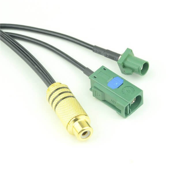 Câbles d'extension Fakra E Code mâle et femelle vers prise RCA avec câble RG174 de 30 cm 50Ohm