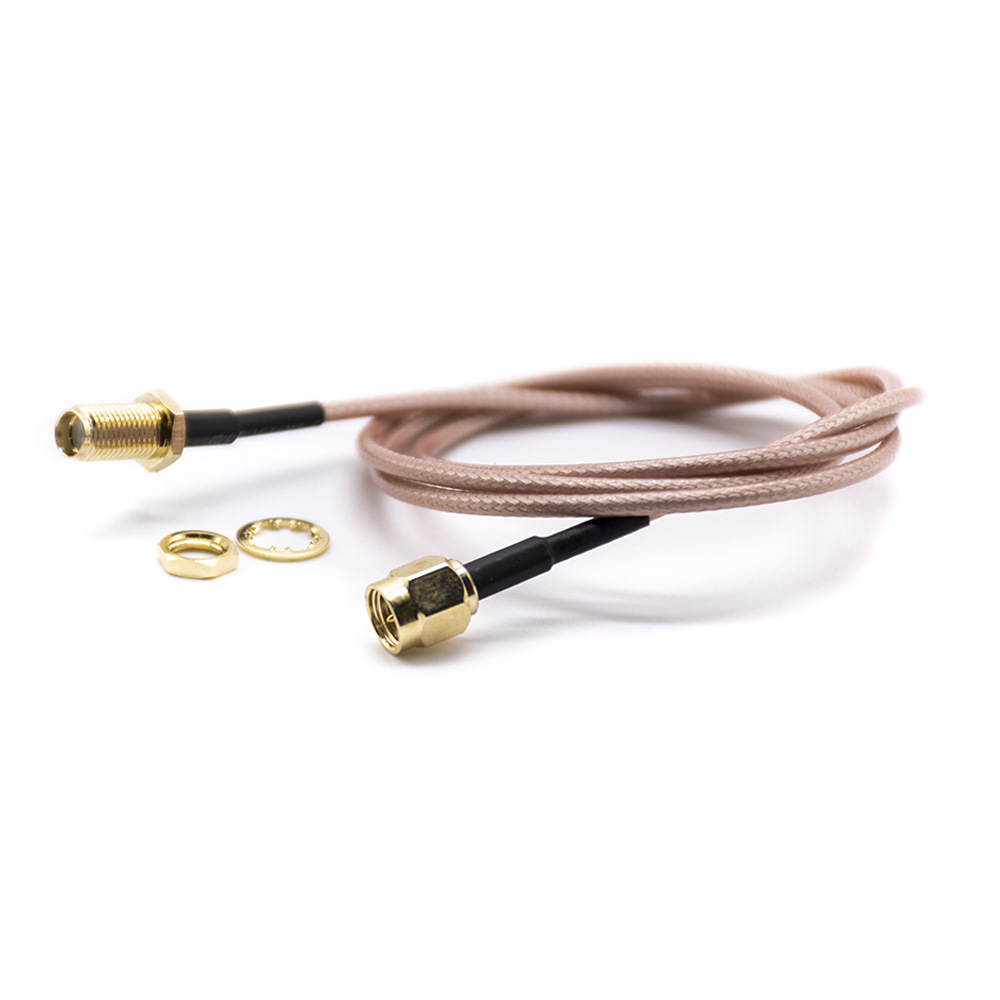 100cm 50Ohm RG316 ケーブルを備えた SMA オス - SMA メス バルクヘッド ケーブル アセンブリ