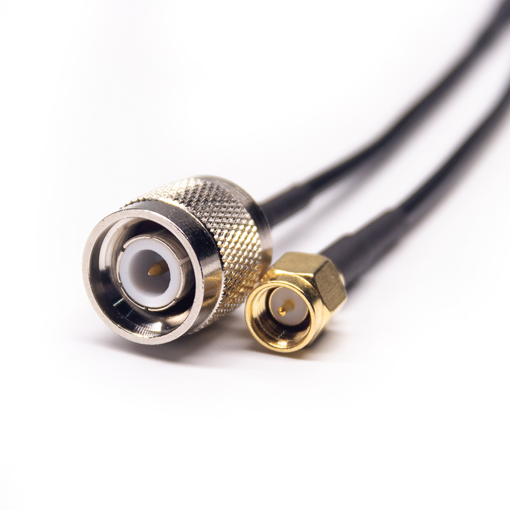 SMA Male to TNC Male RF Cable Assembly With 100cm 50 Ohm RG174 Coax