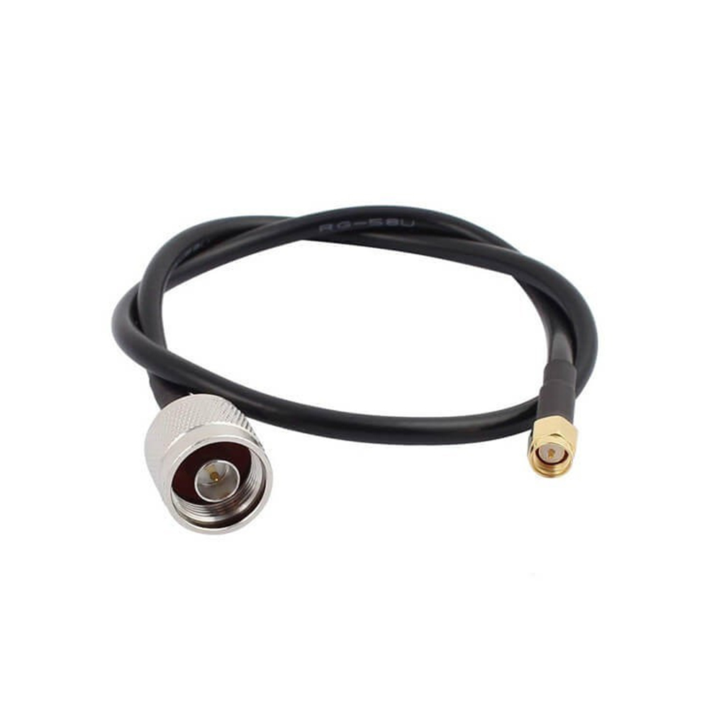 SMA Plug to N Plug RF Cable Assemblies 50cm RG58 Cable 50ohm