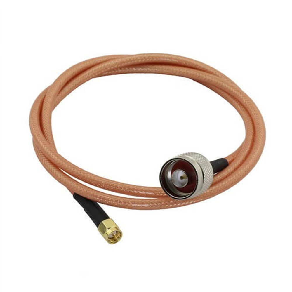 SMA Plug to N Plug RF Cable Assemblies 100cm RG142 Cable 50ohm