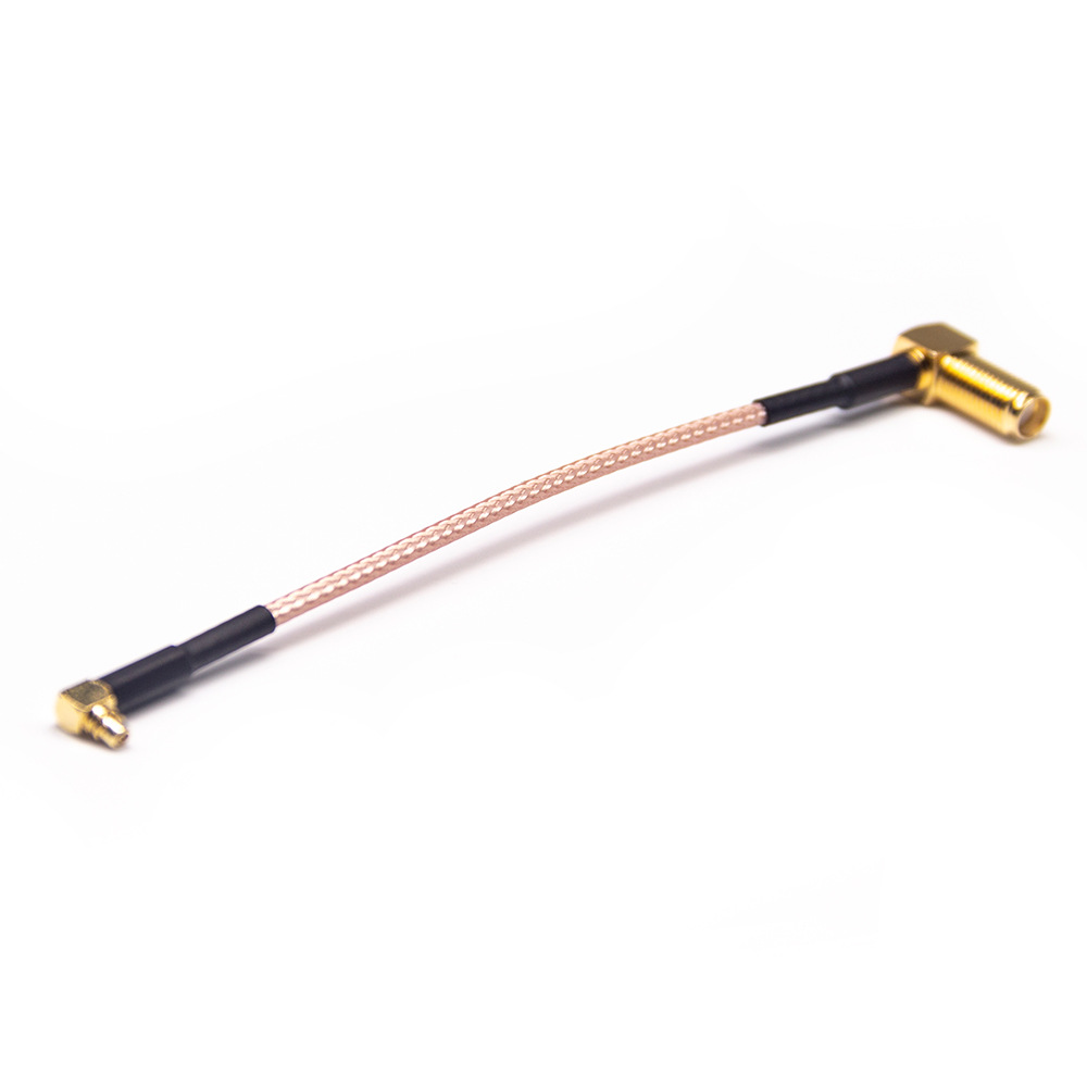 Right Angle SMA Jack to Right Angle MMCX Plug RF Cable Assemblies 20cm RG178 Cable 50ohm