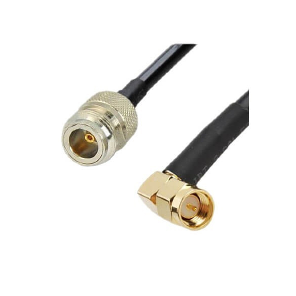SMA Male Right Angle to N Female Cable Assembly With 15cm 50 Ohm LMR200 Coax
