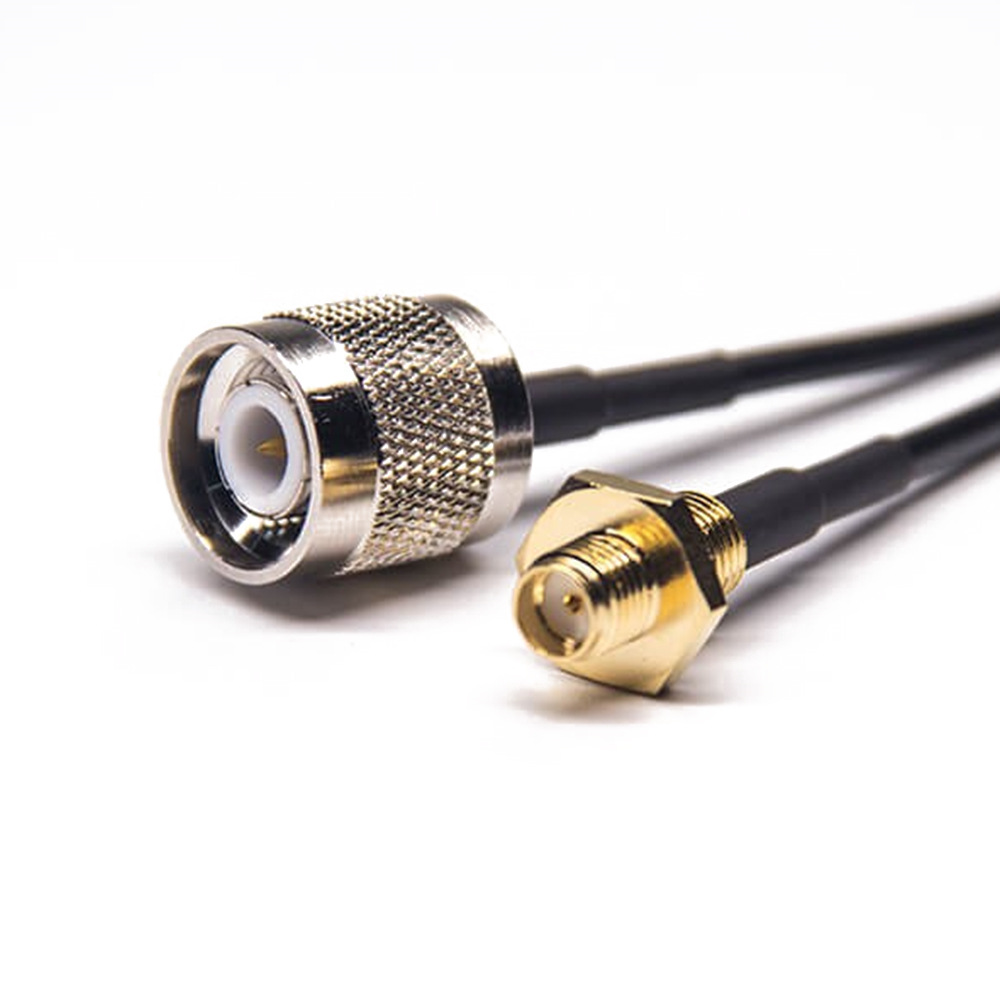 Waterproof SMA Female Bulkhead to TNC Male RF Cable Assembly With 10cm 50 Ohm RG174 Coax