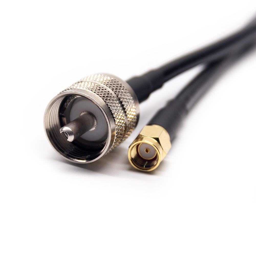 RP SMA Male to UHF Male Cable Assembly With 20cm 50Ohm RG58 Cable