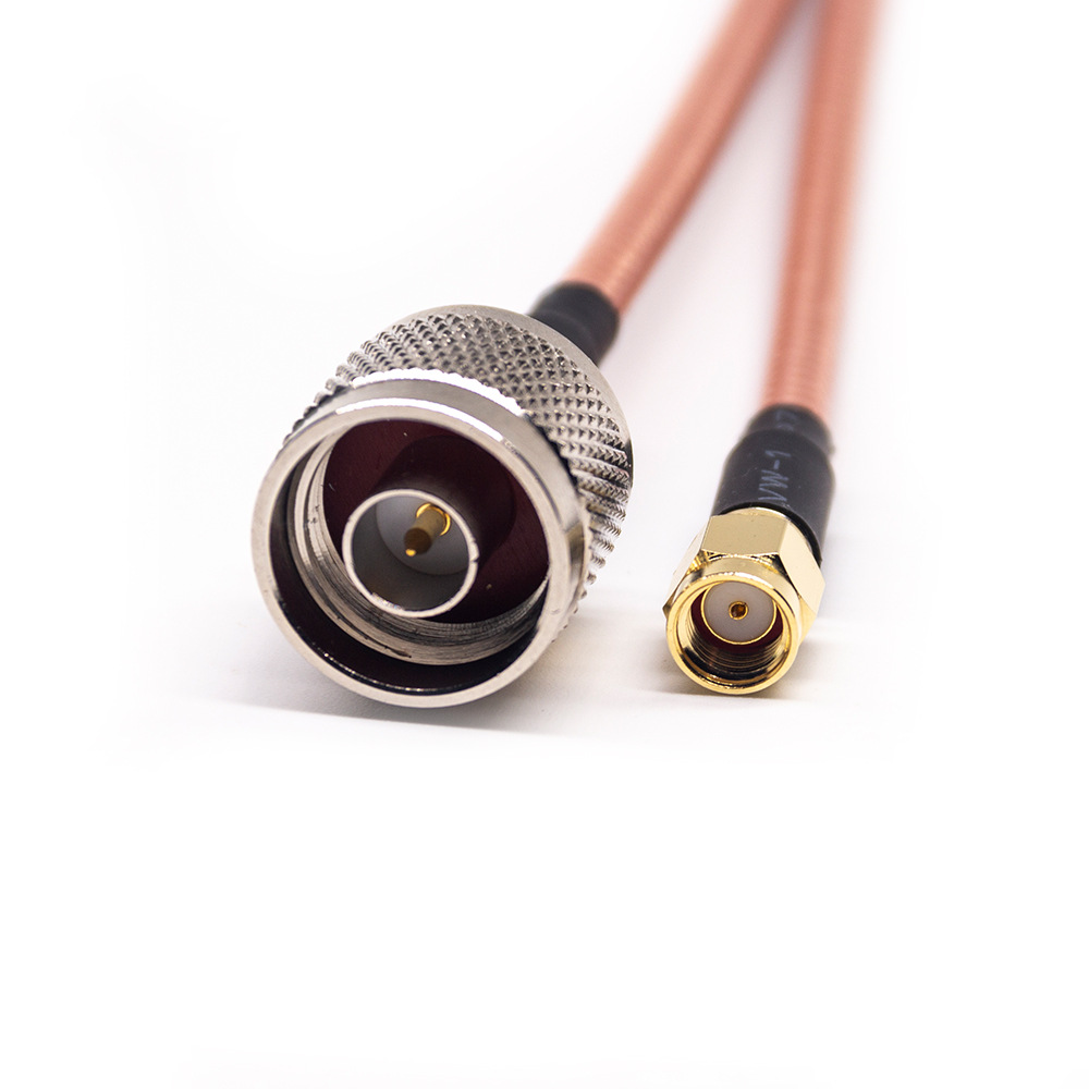 RP SMA Plug to N Plug RF Cable Assemblies 30cm RG142 Cable 50ohm