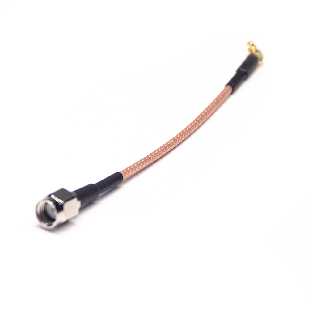 RP SMA Plug to Righ Angle MMCX Plug RF Cable Assemblies 20cm RG178 Cable 50ohm