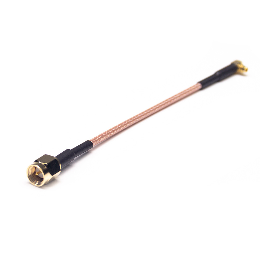 SMA Plug to Right Angle MMCX Plug RF Cable Assemblies 10cm RG316 Cable 50ohm